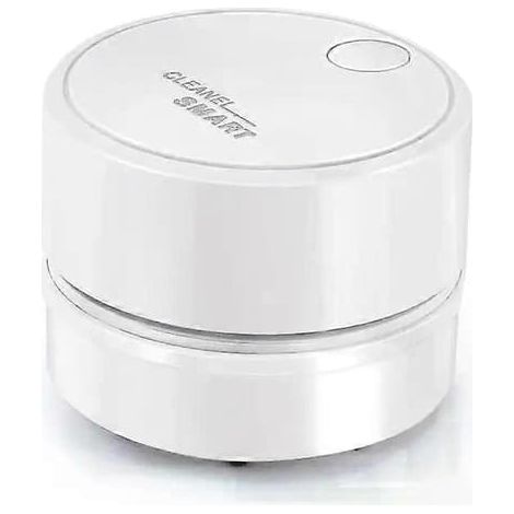 Aspirateur portable, mini effaceur de poussière de table, nettoyeur de déchets, balai, outil de dépoussiérage pour bureau, voiture, maison, ordinateur, portable, blanc (1/5)