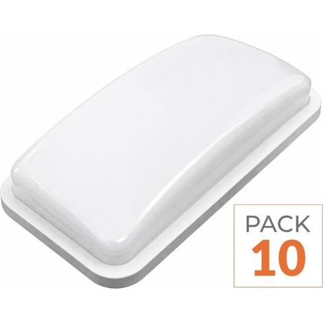 Pack de  10 - Applique LED Murale 20W Rectangulaire IP65 - Blanc Froid 6000K - 8000K - SILAMP