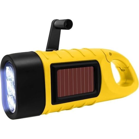 Lanterna a dinamo, torcia solare a manovella, torcia a LED ricaricabile, torcia solare con manovella e pannello solare, torcia solare ricaricabile (1/4)