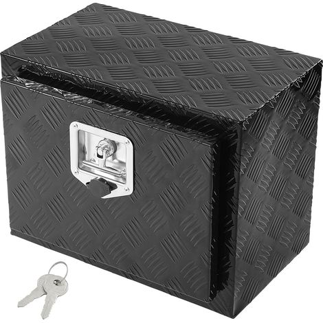 Boîte à Outils pour Camion 46 x 32 x 36 cm, Coffre Sous-Châssis Fixation Inférieure, Caisse de Stockage en Aluminium avec Serrure et Clés, Étanche, pour Remorque Pick-up Fourgonnette Véhicules (1/5)