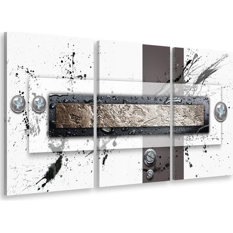 Tableau triptyque moderne et graphisme vis et boulons - 90x60 cm (1/4)