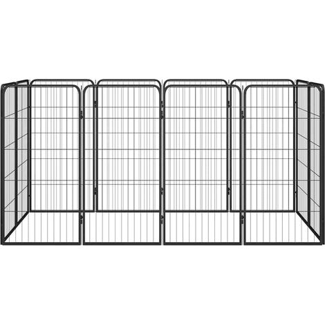 Maison Exclusive - Jaula perros 12 paneles acero recubierto polvo (1/5)