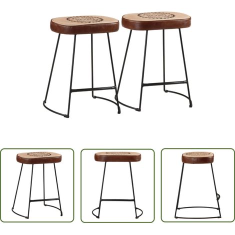 The Living Store Barhocker 2 Stk. Dunkelbraun 40x29,5x53 cm - Barhocker - Küche - Wohnzimmer - Restaurant - Garten (1/5)