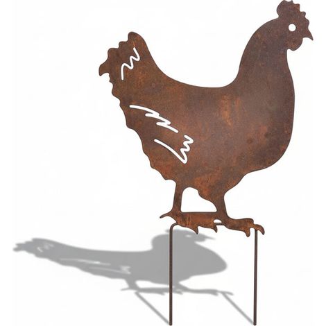 Silhouette jardin poule 29x47cm