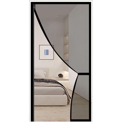 Moustiquaire magnétique 120 x 220 cm, noire, pour empêcher les insectes d'entrer. (1/5)