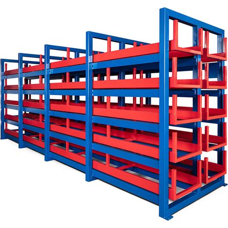RR Industrietechnik Wabenauszugsregal Typ RWA 145x612x220cm BxTxH Außenmaß mit 1000kg Traglast je Fach (1/2)