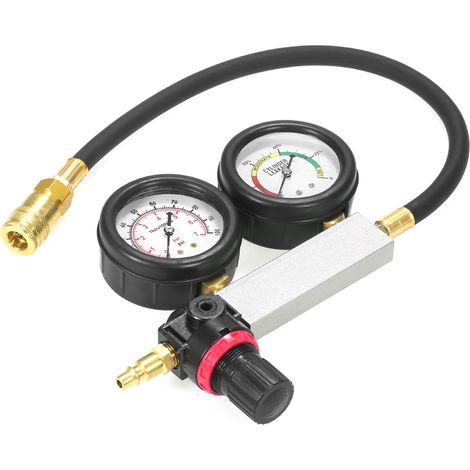 [JAMAIS UTILISÉ]Kit de test d'étanchéité de cylindre de voiture, détecteur de fuites, ensemble d'outils de mesure pour moteur essence, système à double manomètre avec étui