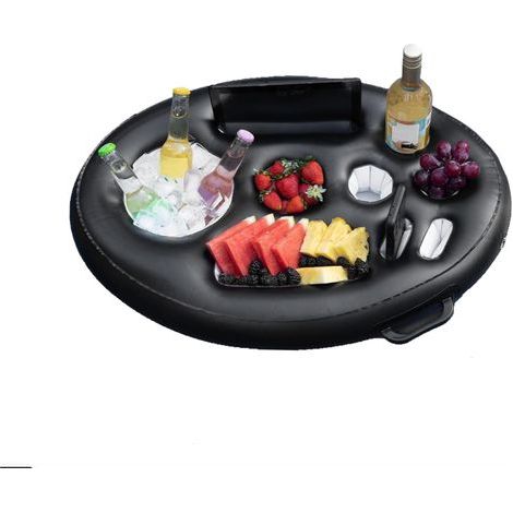 Gonflable Porte Gobelet Piscine, Bar Flottant Piscine 9 Trous avec Corde Traction, 2 en 1 Grand Plateau Piscine 75X50 Porte-Gobelet Flottant Portable pour Adultes Plateau Apero Piscine (1/5)