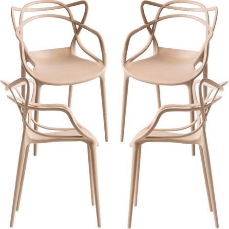 Packs Sillas Jardín - Pack 4 Sillas Korme - Beige (1/5)