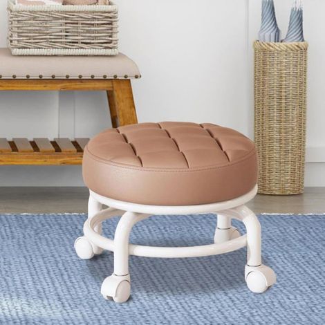 Tabouret à roulettes rotatif - - 360° - Roulettes universelles - Cuir PU imperméable - Siège rembourré - Ergonomique (1/5)