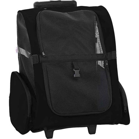 Trolley für Haustiere 3-in-1 Schwarz 48x32x(57-106) cm cm Oxford-Gewebe