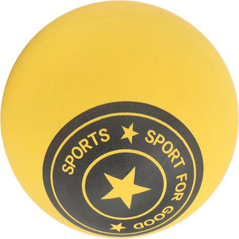 Balle en caoutchouc jaune, haute élasticité, pression réduite, idéale pour les animaux, les enfants et les employés de bureau. (1/5)