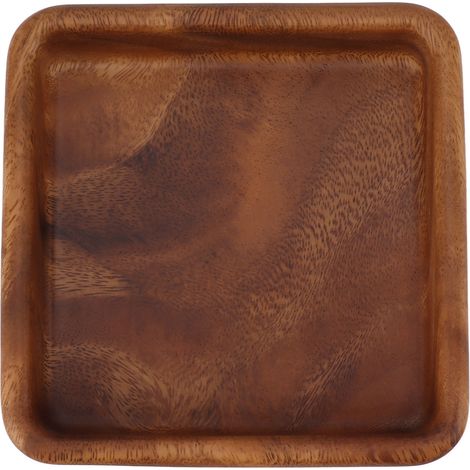Obstteller aus Walnussholz, glatte, strukturierte, elegante Holzplatte zum Servieren von Snacks, Obst, Nüssen und Küchenutensilien, quadratisch, 15 x 15 cm (1/5)