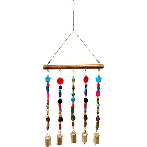 Campanelli mobili in alluminio e legno di mango - Stile colorato e decorativo (1/5)
