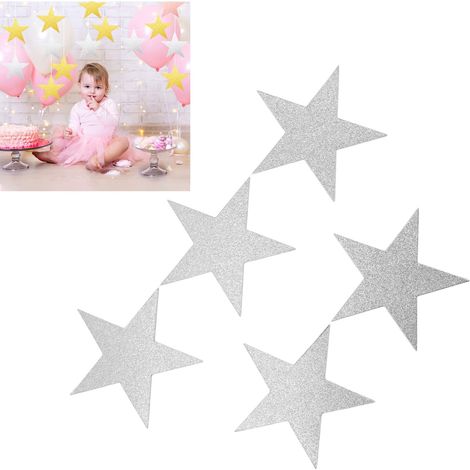 Estrellas de papel brillantes Mano para decoración de paredes - Paquete de 50 estrellas de doble cara - Estrellas de papel decorativas para aulas, bodas y tablones de anuncios (15,2 cm) (1/5)
