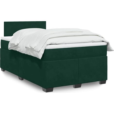Boxspringbett mit Matratze Dunkelgrün 120x200 cm Samt (1/5)