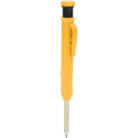 Crayon de menuisier mécanique avec taille-crayon, porte-mine de charpentier pour marquage profond sur métal et plastique, jaune (1/5)