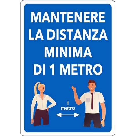 ETIC.ADES.30X20 MANTENERE DIST. MINIM. DI 1MT- 1,0 pz