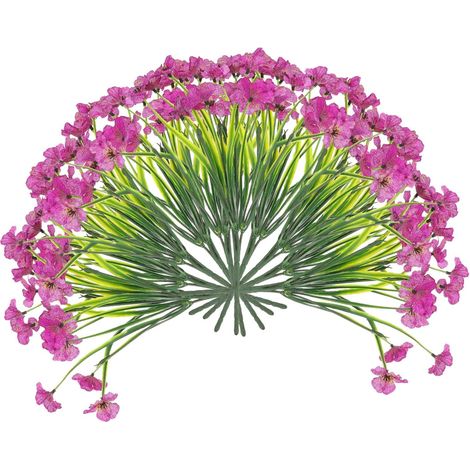 Fleurs Artificielles pour Fête 10 Pièces en Plastique Pourpre (1/5)