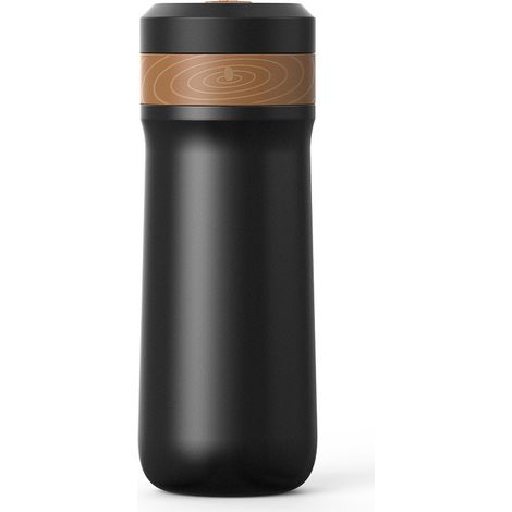 Tragbare French-Press-Kaffeemaschine, 12 oz, Reise-French-Press-Kaffeemaschine, isolierter Kaffeebecher aus Edelstahl, ideal für Camping und Reisen