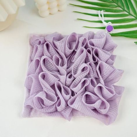 Loofah Washcloth, Bath Ball Towel Loofah with Drawstring, Washcloth Loofah Combo, Shower Loofah with Drawstring (1/4)