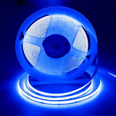 1 Ruban LED COB 5M, Bleu, 12V, 320LED/m, Découpable, Adhésif, Intérieur, Cuisine, Chambre (1/5)