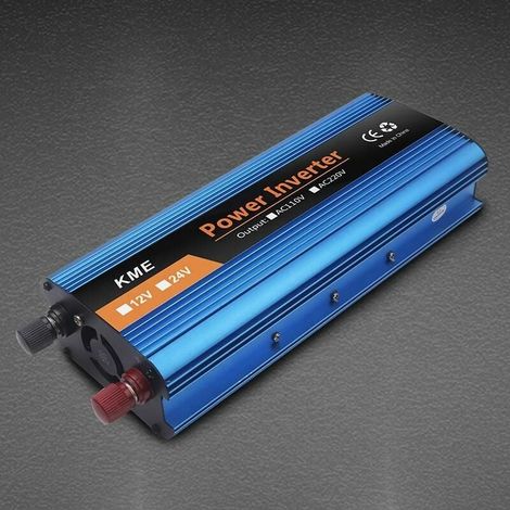 Convertisseur Courant 12V DC Vers 220V AC - Puissance Continue 2000 W - Pic 6000 W - Affichage LED - 1 Prise EU + 2 USB - Pour Systèmes Solaires Camping Véhicules