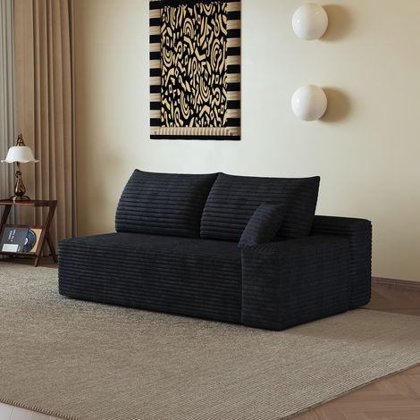 Canapé, Tissu, Salon, Noir, Confortable (1/5)
