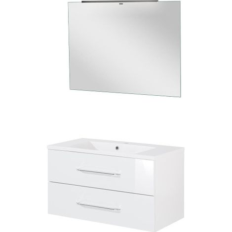 Fackelmann B.clever Badmöbel Set 4-teilig, 90 cm, Weiß-09807 (1/5)