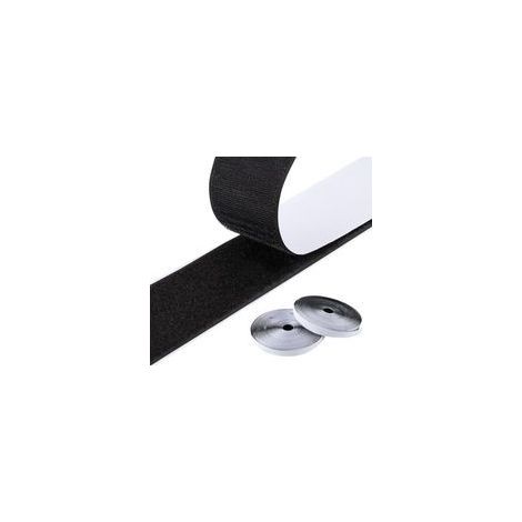 Ruban adhésif noir 25 m x 20 mm, bandes magnétiques autocollantes, ruban velcro double face pour écrans, cadres photo (1/5)