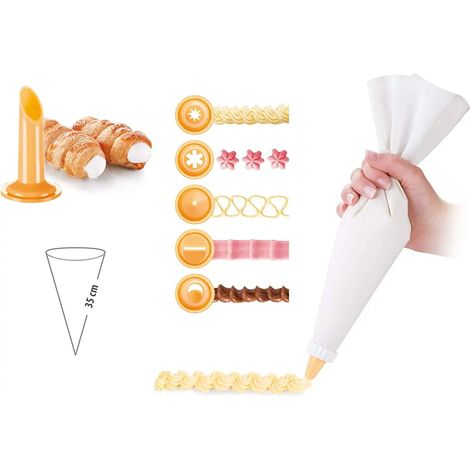 Tescoma Sac a Poche 35 cm con 6 Beccucci Decoratori Bianco Delicia (1/5)