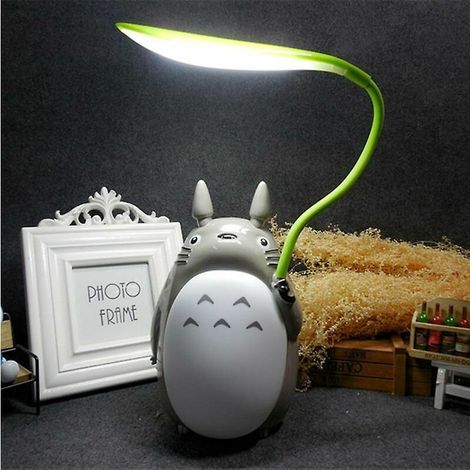 Lampe de bureau LED avec chargement USB – Design Totoro – Matériau ABS léger 36V – Veilleuse créative Chinchilla blanc – Pour chambre enfant ou bureau