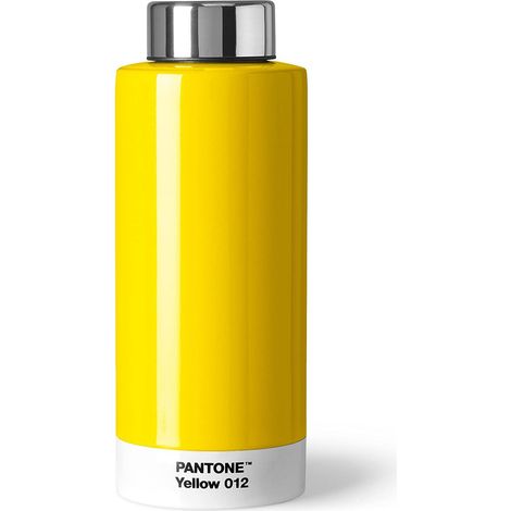 Bidon isotherme à double paroi en acier inoxydable avec fonction thermo-étanche, 500 ml, jaune 012 (1/5)
