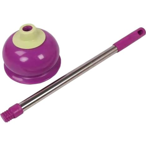 Ventouse de Toilette en Caoutchouc Pourpre, Déboucheur de Toilettes Acier Inoxydable et Résine, Nettoyage pour Salle de Bain (1/5)