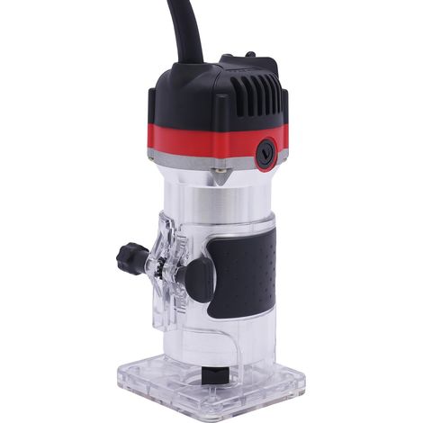Fresadora eléctrica, funcionamiento de alta velocidad, profundidad ajustable, color negro y plata. (1/2)