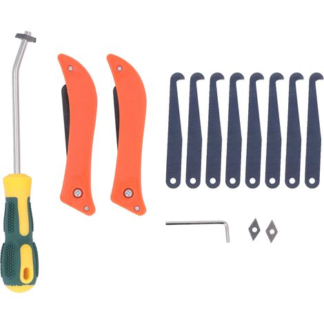 Décapant pour joints ergonomique avec 8 lames, grattoir de nettoyage pour carrelage et calfeutrage (1/5)