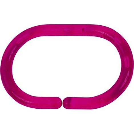 Juego de 12 anillos de ducha ps - fucsia translúcido - Tendance