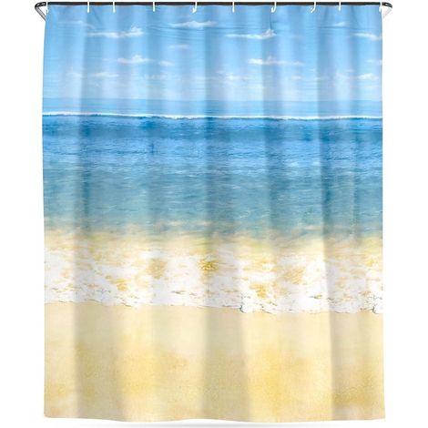 Waterproof PEVA Shower Curtain with Hooks, 180x180 cm (1/5)