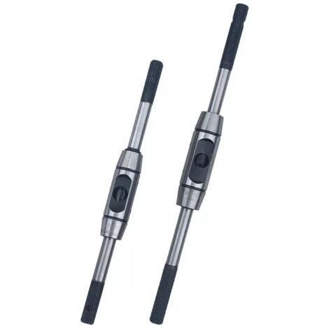 sourcing map Left Hand Tap Holder Adjustable Tap Wrench Handle for Metric M6-M14 Tap Countersink Wrench Tapping Tool Body Die Casting (1/4)