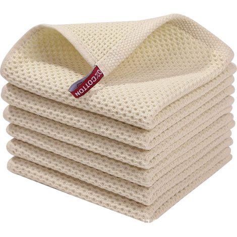 Chiffon De Cuisine - En Coton Naturel - 30 X 30 Cm - Absorbant Et Rapide Séchage - Pour Vaisselle Et Nettoyage Ménager - Lot De 5 (1/3)