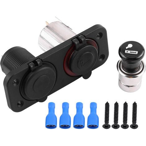 Prise allume-cigare 12/24V DC, adaptateur chargeur USB double 4.2A pour voiture, camping-car, yacht, bus (1/5)