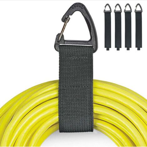 Sangles robustes de type mousqueton, noires, 38 mm x 240 mm, lot de 4 Sangles multifonctions pour organiser les câbles et les tuyaux (1/5)