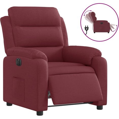 Maison Exclusive - Sillón reclinable eléctrico tela rojo tinto (1/5)