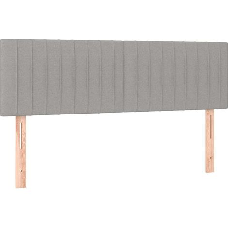 Maison Exclusive - Cabeceros tela gris claro 144x5x78/88 cm (1/5)