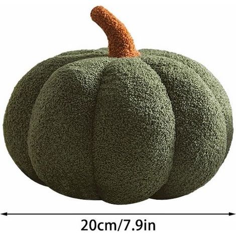 Dekoratives Kürbiskissen aus Plüsch, Kissen in Kürbisoptik, bequeme Polsterkissen für Thanksgiving, Weihnachten, Halloween (Weiß, 20 cm) (1/4)