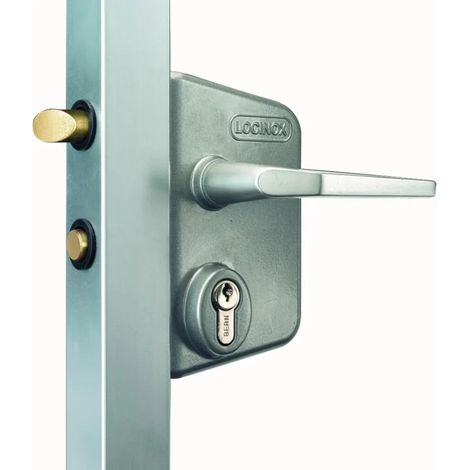 Serrure de grille Locinox - Pour profil de 40 à 60 mm - Alu brut