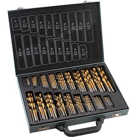 170 Pièces Tarauds à Pointe Spirale Métrique 1‑10 mm, Forets Filetés Tige Droite en Titane (1/5)