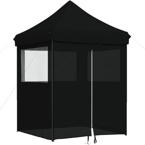 Tente de réception noire, 200 x 200 x 306 cm, toile Oxford. (1/5)