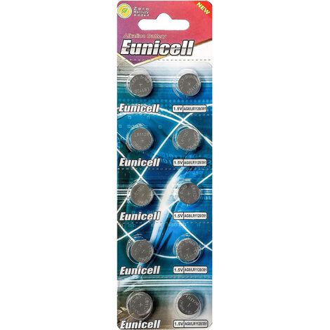 10 Piles AG8 1,5 V Alcaline G8 LR55 LR55SW LR1120 L1120E LR1120SW LR1121 L1121E SR1121W 381 391 (1/5)