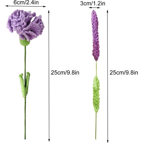 Bouquet de fleurs artificielles en laine tissée à la main, œillets décoratifs (1/5)
